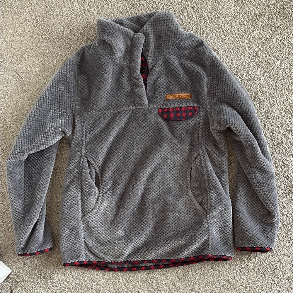 Gray Kids Jacket with Red Accents